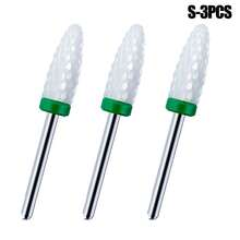 3pcs Ceramic Nail Polish Remover Drill Bits, Replacement Grinding Heads For Manicure & Pedicure - Multicolor - View 19