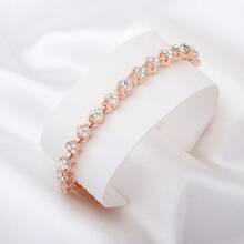Rose Gold Bracelet With Super Flash Zirconia, Simple And Versatile, Full Of Diamonds, Light Luxury. - 愛心 - 查看 9