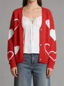 Women Cardigans - Red - View 1