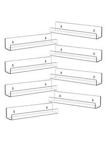 8-Pack Clear Acrylic Vinyl Record Holder Shelves, Kids Room Wall Bookshelf, Kids Baby Floating Bookshelf, Display Rack, Magazine Rack, Wall Shelf - Multicolor - View 2