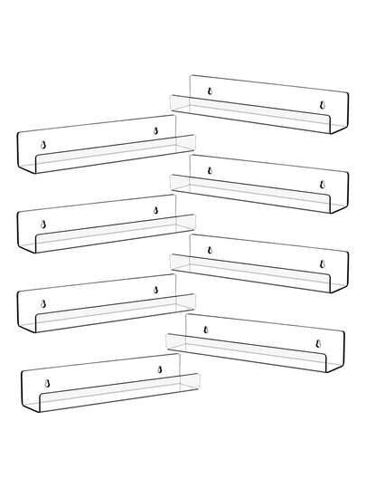 8-pack skivhållare i klar akryl, väggbokhylla för barnrum, flytande bokhylla för barn, displayställ, tidningsställ, vägghylla