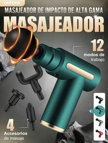 ONEEKA Pistola de fascia fría y caliente, mini pistola eléctrica de fitness para fascia cervical, masajeador de relajación, relajante muscular - Verde - Ver 2