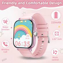 2025 New 220mAh Battery Smart Kids Watch, Suitable For Children And Teenagers, 1.83" HD Full Touch Screen, Support Phone Dialing/Answering, Pedometer, Calorie Counting, Multiple Sports Modes, Message & Call Reminder, Multi-Functional Smart Watch, Sports Smart Watch, Compatible With Android/IOS, Holiday & Birthday Gift