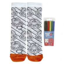 Meias Bob para Pintar – Meia Infantil de Colorir com Canetinhas Laváveis - Rosa chiclete - Visão 6