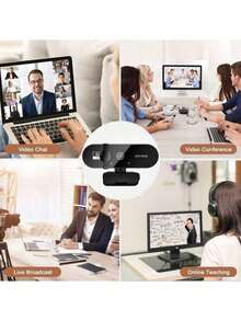 适用于电脑的 2K/4K 网络摄像头，1080P 高清，USB 接口，带麦克风，自动对焦，支持全高清 1080P 分辨率 - 彩色 - 查看 6