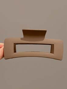 4pcs/1pc 10.3cm/4.05in French Style Black, White, Khaki, Brown Square Plastic Hair Clips, Fashionable, Versatile, High-End, Elegant, Simple, Solid Color Hair Accessories Suitable For Daily, Casual, Party, Commute, Vacation, Ponytail, Bun, Washing Face, Makeup, Outfit Matching Elegant Hair Claws Women Hair Claws Causal Hair Clutch - Multicolor - View 10