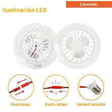 Ventilador Silencioso  Foco Lampara a Control Remoto Multicolores, Velocidades JWJ - V01 SIN CONTROL - Ver 5