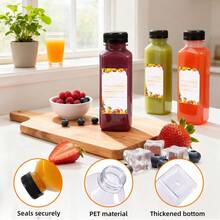 Tomnk 12/36/45/56pcs 12/16oz Plastic Juice Bottles With Caps, Reusable Juicing Bottles, Clear Empty Containers For Drinks, Smoothies And Other Beverages - Clear - View 10