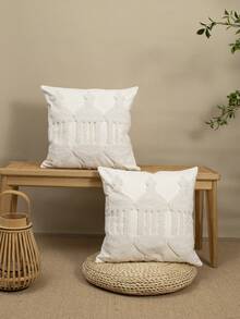 1件/2件套米色城堡月亮刺绣抱枕套，中东节日氛围毛绒抱枕套，波西米亚风格客厅/卧室沙发装饰枕套，适合作为开斋节礼物，日常休闲露台床头板抱枕套，四季皆宜，不含枕芯，45*45厘米 - 彩色 - 查看 9