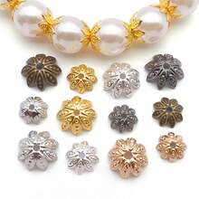 100pcs/Pack 8-10mm Plated Lotus Cup Spacer Caps, DIY Jewelry Findings For Bracelets, Necklaces And Beading. - Lotus - View 8