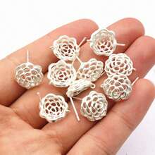 6-10个黄铜金属花朵耳钉耳针 DIY耳钉钩 首饰制作配件 - 耳環 - 查看 3