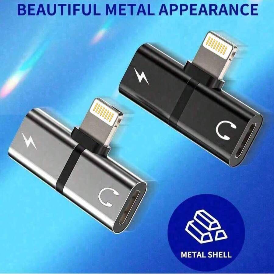 1pc Phone/IPad Series Adapter Converter, Audio Jack And Charger Adapter Splitter Compatible With IPhone 14 Pro Max/14 Pro/14 Plus/14/13/12/11/XS/XR/8/7/6, IPad Series