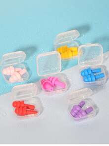 1/3/6/12 Pairs Random Color Silicone Waterproof Swim Ear Plugs, Noise Reduction Earplugs For Swimming - Multicolor - View 6