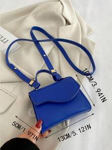 Mini Pattern Fashion Handbag Lipstick Pouch - Blue - View 10