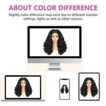 Yaki 女士卷发发带假发，黑色直发，发尾卷曲，合成材质，无需胶水，半头假发，带发带，16/20英寸 - 黑色 - 查看 12