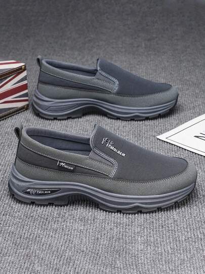 男士户外防滑一脚蹬乐福鞋，舒适透气休闲鞋，适合日常休闲、户外运动 - 春夏休闲鞋、帆布鞋、运动鞋