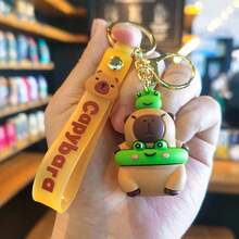Cartoon Cute Capybara Keychain PVC Creative Doll School Bag Pendant Car Key Ring Small Gift - Multicolor - View 10