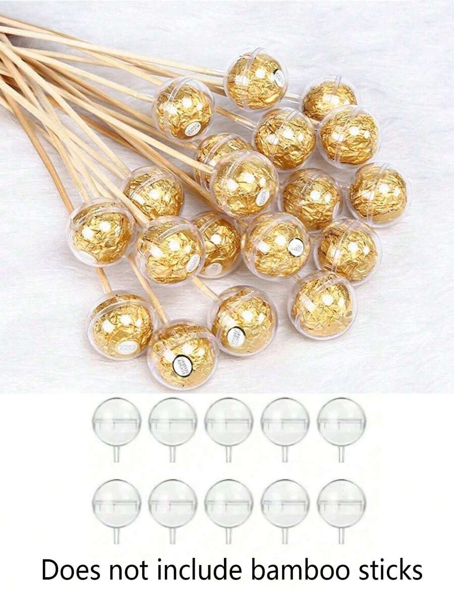 5个~50个糖果巧克力花架透明球，DIY透明巧克力盒支架，松露巧克力包装球盒，新年、情人节、婚礼、毕业典礼、母亲节、周年纪念日、派对、生日花束包装材料的理想之选，送给家人和朋友的完美礼物 - 彩色 - 查看 1