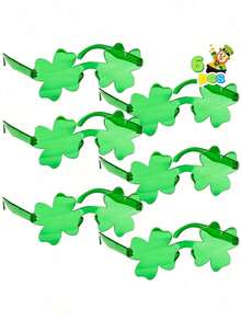 2/6/16/22pcs St. Patrick's Day Shamrock Glasses - Fun Green Party Glasses, Suitable For Holiday Celebrations - Multicolor - View 13