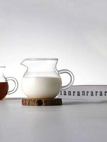 250ml Small Glass Coffee Creamer Pitcher, Milk Jug, Espresso Milk Frothing Pitcher, Heat Resistant Glass - Transparent - View 2