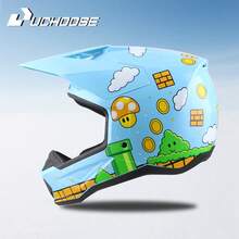 906-Motorcycle Off-Road Helmet, Fully Covered Electric Vehicle, Pulling Full Helmet, Mountain Downhill, All Season - Baby Blue - View 2