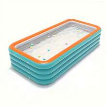 1 bể bơi bơm hơi 4 lớp cỡ lớn và dày, kích thước 120 x 68 x 27 inch, chất liệu PVC bền chắc, phù hợp cho người lớn, sân sau, vườn, công viên nước mùa xuân/hè, có thể gấp gọn, dễ mang theo, màu xanh dương/xanh lá cây/cam, món quà tuyệt vời cho ngày Valentine. - Nhiều màu - Xem 17