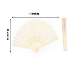 10把空白折扇，婚礼回礼，DIY手绘纸扇 - 白色 - 查看 2