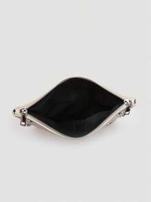 1pc Women's Chain Shoulder Bag, Crossbody Bag, Litchi Grain Underarm Bag With Chain, Minimalist Fashion Small Square Bag, Shoulder & Crossbody Bag With Adjustable Strap - 象牙色 - 查看 9