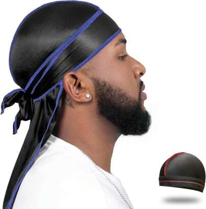 ForceWave Silky Durag For Men Wave Cap Satin Dorag For Men Women 360 Wave