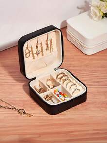 1pc 3-Tier Jewelry Storage Box, Watch Organizer, Earring Holder, Necklace Display, Bracelet Tray, Ring Storage, Large Capacity 3-Layer Jewelry Box With Lock - Kotak perhiasan - View 10