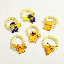 pocket monsters 6pcs The Hair Ties And Hair Accessories From The Pokémon Pikachu Series Are Stylish And Versatile, With Cute And Sweet Hair Loops And Hair Ropes. - Multicolor - View 2