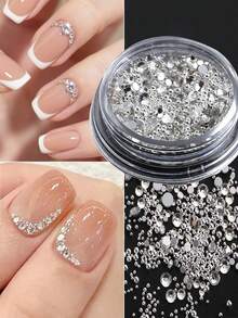 Mixed Mini Nail Rhinestones Flat Back Crystal Stones Metal Beads Pearl Butterfly Nail Art Charms Heart Jewelry Manicure - Multicolor - View 1