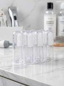 Multi-Piece Set Clear Silicone Pet Toothbrush Cat & Dog Finger Toothbrush Kit – Soft Silicone Pet Dental Brush, Ideal For Cat Teeth Cleaning & Puppy Oral Care - Clear - View 7