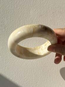 1件超大米色扎染方形树脂手镯，简约百搭饰品，时尚独特礼物 - 彩色 - 查看 12