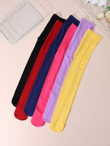 Bộ 6 chiếc quần tất nhiều màu sắc kẹo ngọt cho bé gái, siêu mỏng, chống nắng UPF 50+, thoáng khí, thích hợp cho mùa xuân/hè. - Nhiều màu - Xem 6