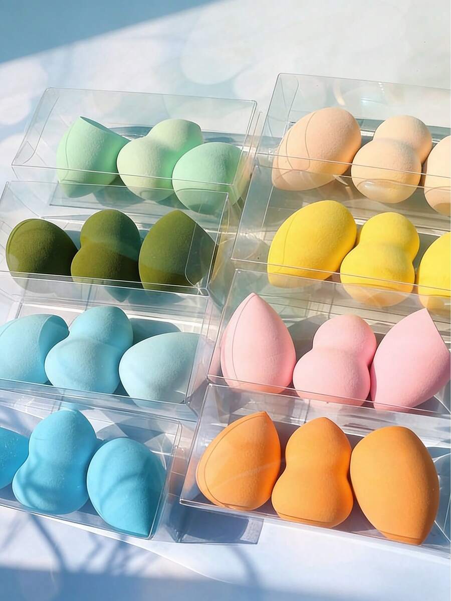 Versatile Makeup Sponge Set, Classic Water Drop & Gourd Shapes, Makeup Blending Sponges For Foundation, Powder, Concealer, Blush, Soft And Easy To Apply, Ideal Makeup Tools - Multicolor - View 1