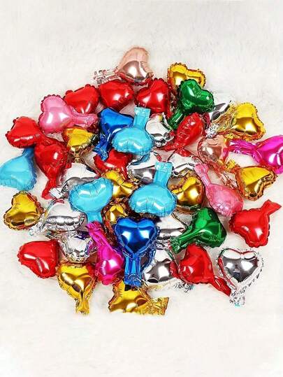 100pcs 5-Inch Pentagram Foil Balloons, Silver, Gold, Blue, Red, Pink, Purple, Green Star Balloons Suitable For Birthday Party, Anniversary, Event, Baby Shower, Valentine's Day, Mother's Day Decoration