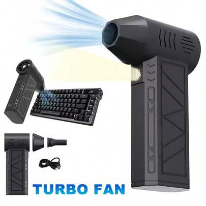 Portable Electric Dust Blower, Strong Compressed Air, Adjustable Wind Speed, Mini Duster, Rechargeable Turbine Jet Fan Motor, High-Speed Powerful Fan, Suitable For Car, Computer, Keyboard, Home And Outdoor Cleaning