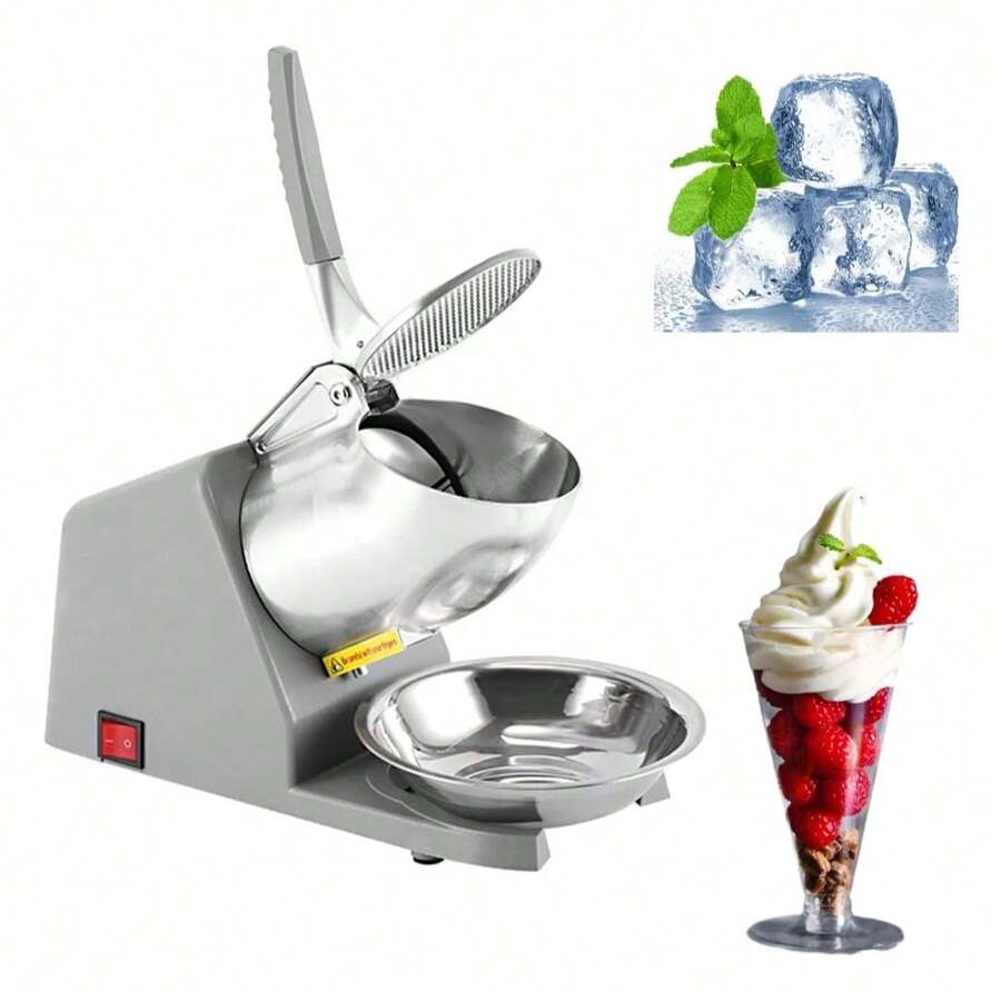 Triturador De Hielo Eléctrico, Maquina Trituradora de 300W, Ice Crusher de Acero Inoxidable, Picahielo para Raspados, Fácil de usar y Lavar - Tipo de Enchufe A USA (110-127V) - Ver 1