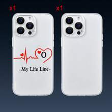 Heartbeat & Letter O Pattern Clear TK Viral Clean Girl MagSafe Compatible Phone Case For IPhone For Minimalists | Love Life WFH Office Positive Energy Good Vibes Only | Compatible With IPhone 17,16,15,14,13,12,11 Series | Your Signature Look Affordable Luxury - 無色 - 查看 7