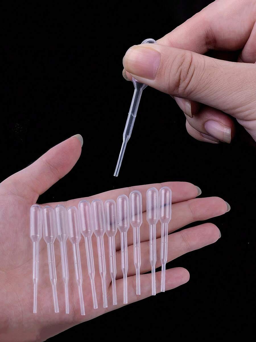 1 套一次性塑料滴管，带校准纸吸管头，塑料吸管，0.2毫升/毫升，烘焙工具 - 彩色 - 查看 1