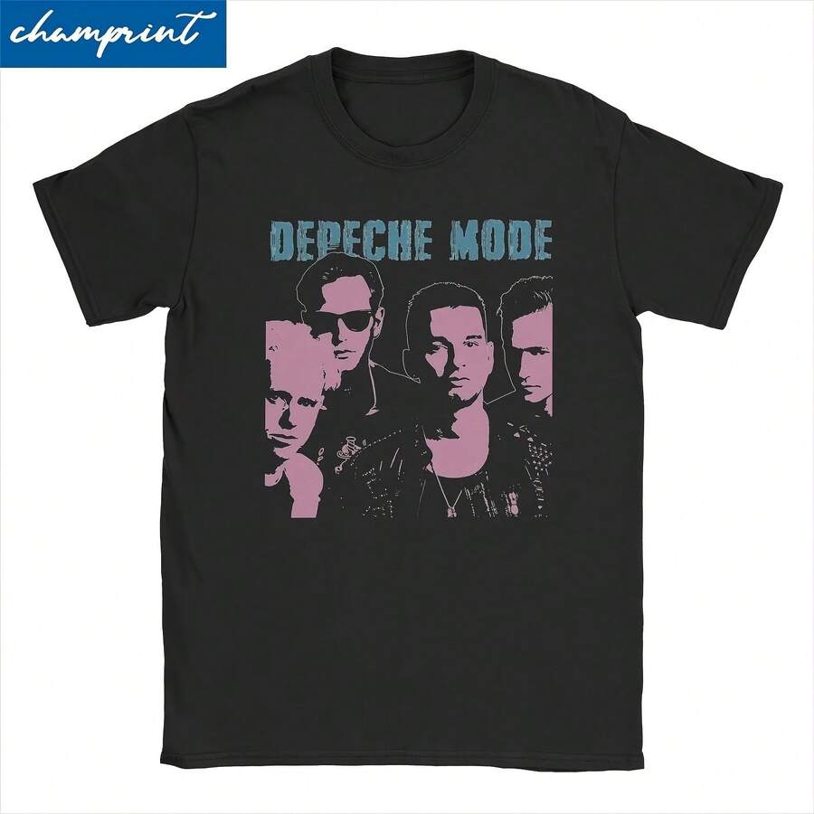 Depeches Mode K For Wo T Shirt Music Fun Tees Short Sve Round Neck T-Shirt Pure Cotton Classic Tops - Đen 10 - Xem 1