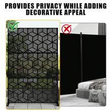 Pantalla de Privacidad Metálica de 74" Alto x 47.2" Ancho con Soporte, Panel Divisor de Habitación Decorativo Exterior, Partición de Patio Libre para Terraza, Balcón y Jardín, Uso Dual Interior y Exterior - Estilo3 - Ver 5