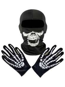 1pc/2pcs Unisex Skull Funny Face Mask Balaclava Hat, Suitable For Daily Cycling, Party, Outdoor Activities - Multicolor - View 3