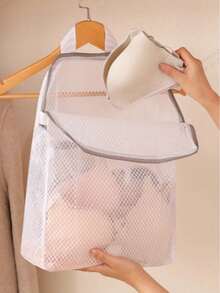 1pc Hanging Sock Organizer Bag, Wall Mounted Mesh Storage Pouch For Closet, Dorm Room, Bedroom - Multicolor - View 2