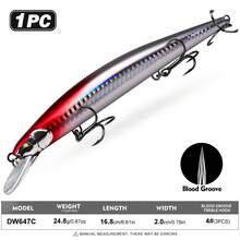 PRO BEROS PROBEROS 1PC 米诺饵，16.8厘米/24.8克，海水钓鱼路亚，颤泳饵，冲浪钓鱼配件和装备，水面路亚，大比目鱼和鲈鱼钓鱼路亚 - 彩色 - 查看 12