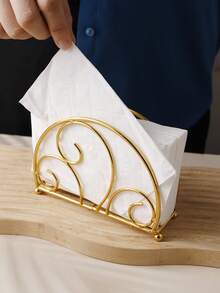 1个金色创意铁艺餐巾架，多种款式可选，优雅镂空底部设计，承重力强，精致装饰餐桌、厨房、客厅，兼具艺术性和实用性，餐厅必备。 - 彩色 - 查看 8