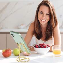 Adjustable Metal Alloy Phone Stand, Portable Extendable Phone Holder For Summer Vacation, Travel, Outdoor Video Recording, Live Streaming, Minimalist Design, Suitable For Living Room, Bedroom, Desk, Office - Multicolor - View 4