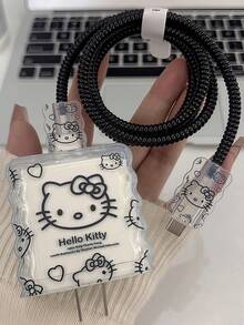 SANRIO 1 Set Fashionable High-Quality Cute Charger Protective Case - Fits 15/16/17 20W Charger Head And Cable, Cartoon Pattern Anti-Drop Protection - Clear - View 5