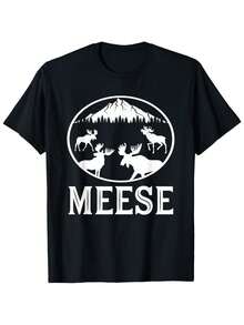Meese Funny Plural Of Moose English Grammar Joke T Shirt - màu đen - Xem 1